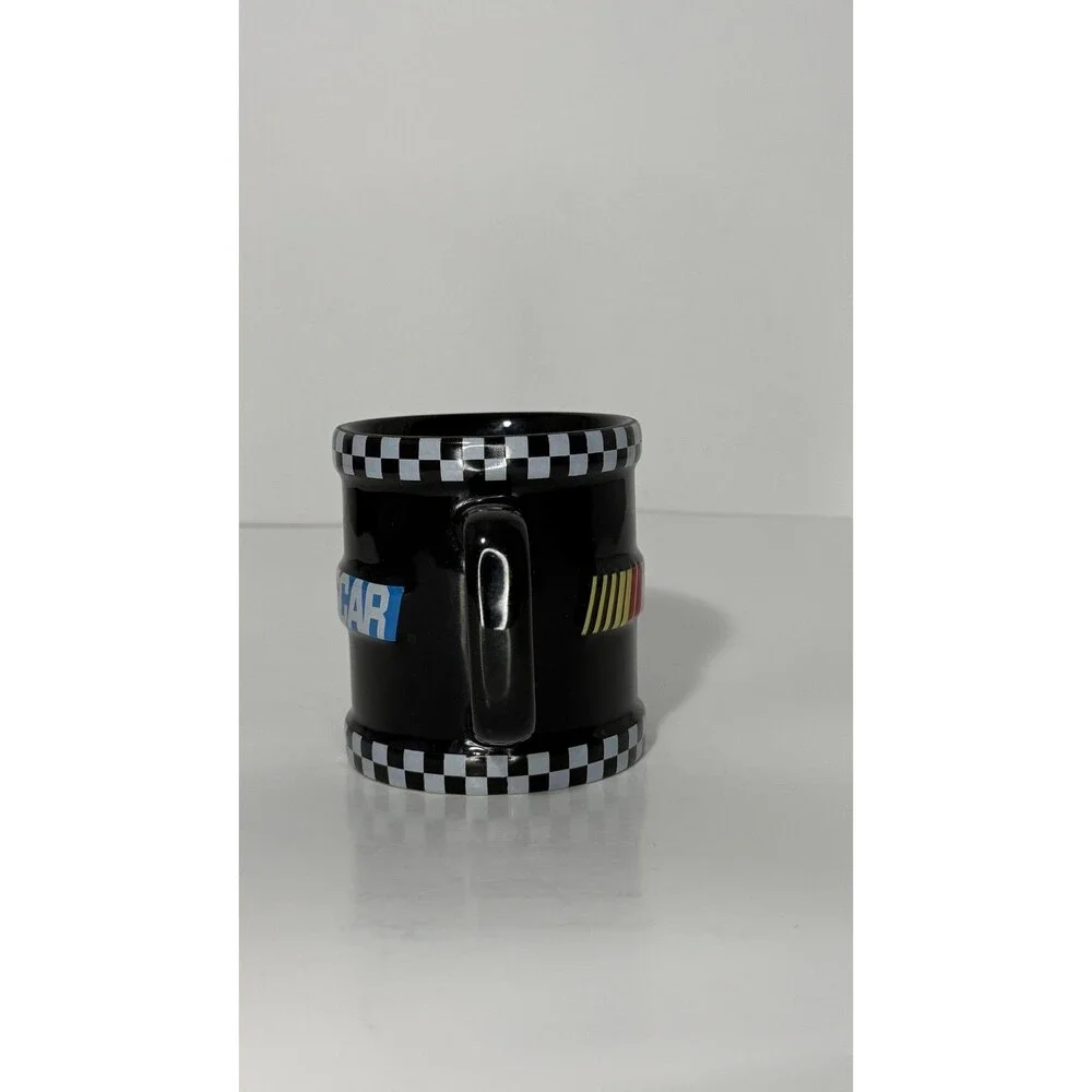 NASCAR Black Checkered Flag Coffee Mug Racing Ceramic Cup Official Logo Mug